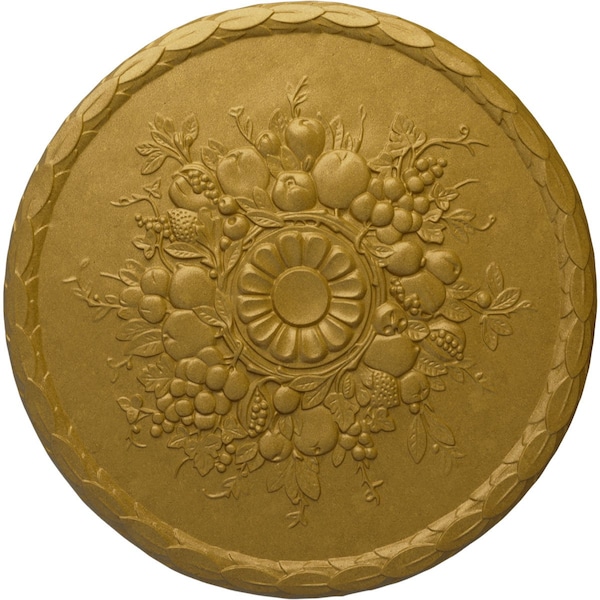 Ekena Millwork Anthony Harvest Ceiling Medallion (Fits Canopies up to 2 1/8"), 22 1/2"OD x 1 1/4"P, Pharaohs Gold CM22ATPGS - main